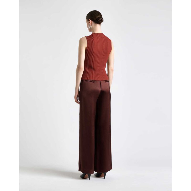 Cue Rosewood Diagonal Ribbed Knit Tank image number 1